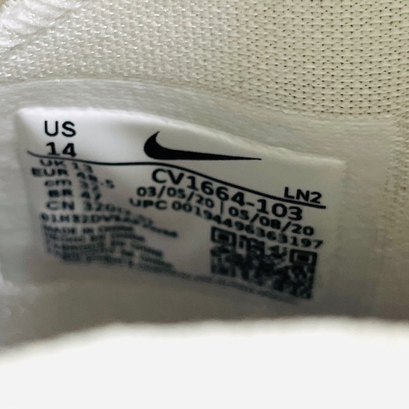 Jordan Alpha Menace Elite 2 White Flyknit Football Cleats Size 14 CV1664-103 - Picture 9 of 9